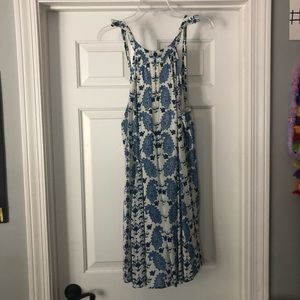 Blue and white dress